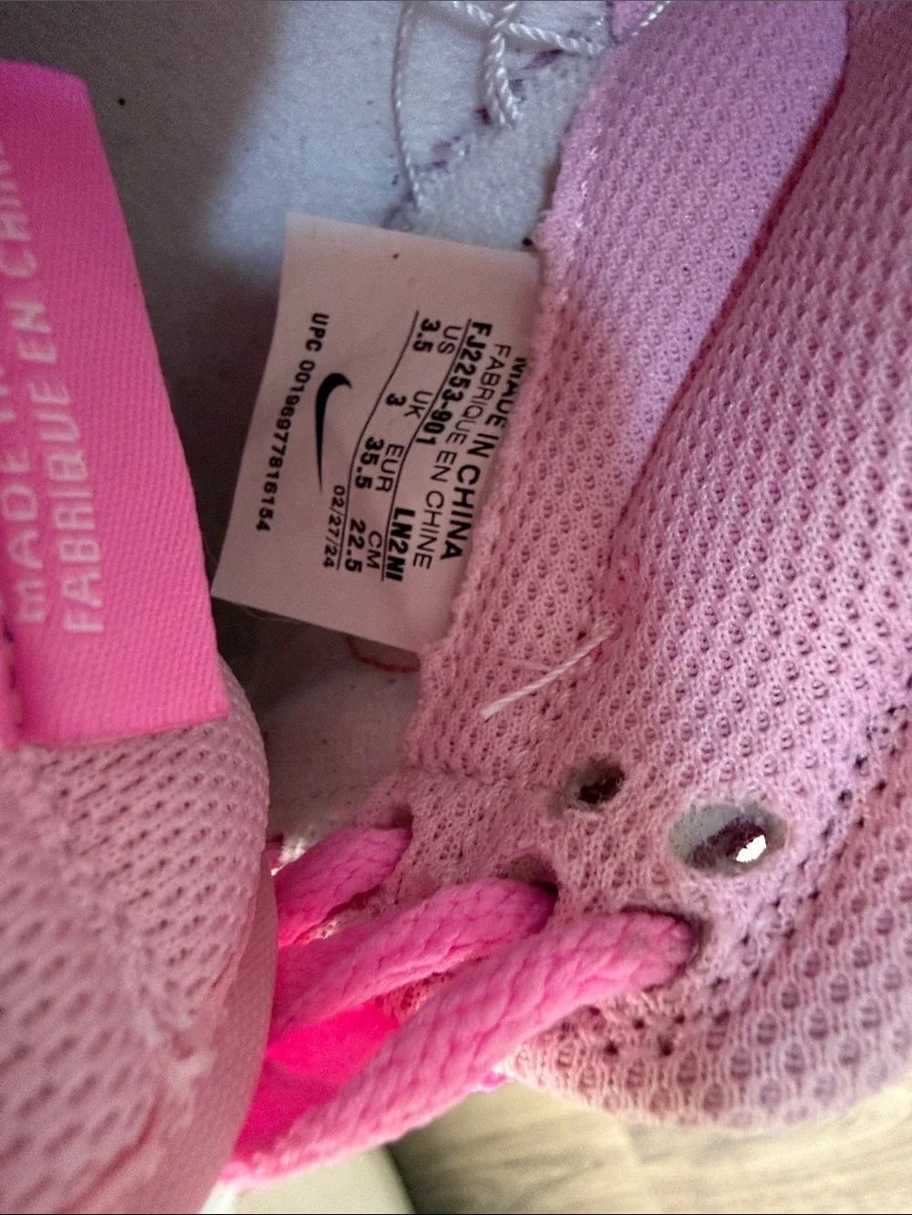 Nike Kids Pink and Light Pink Sneakers